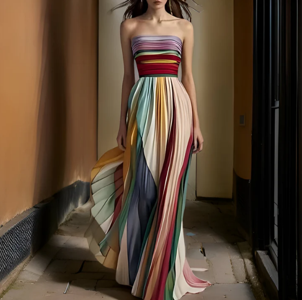 Flora - Langes Kleid aus Premiumstoff