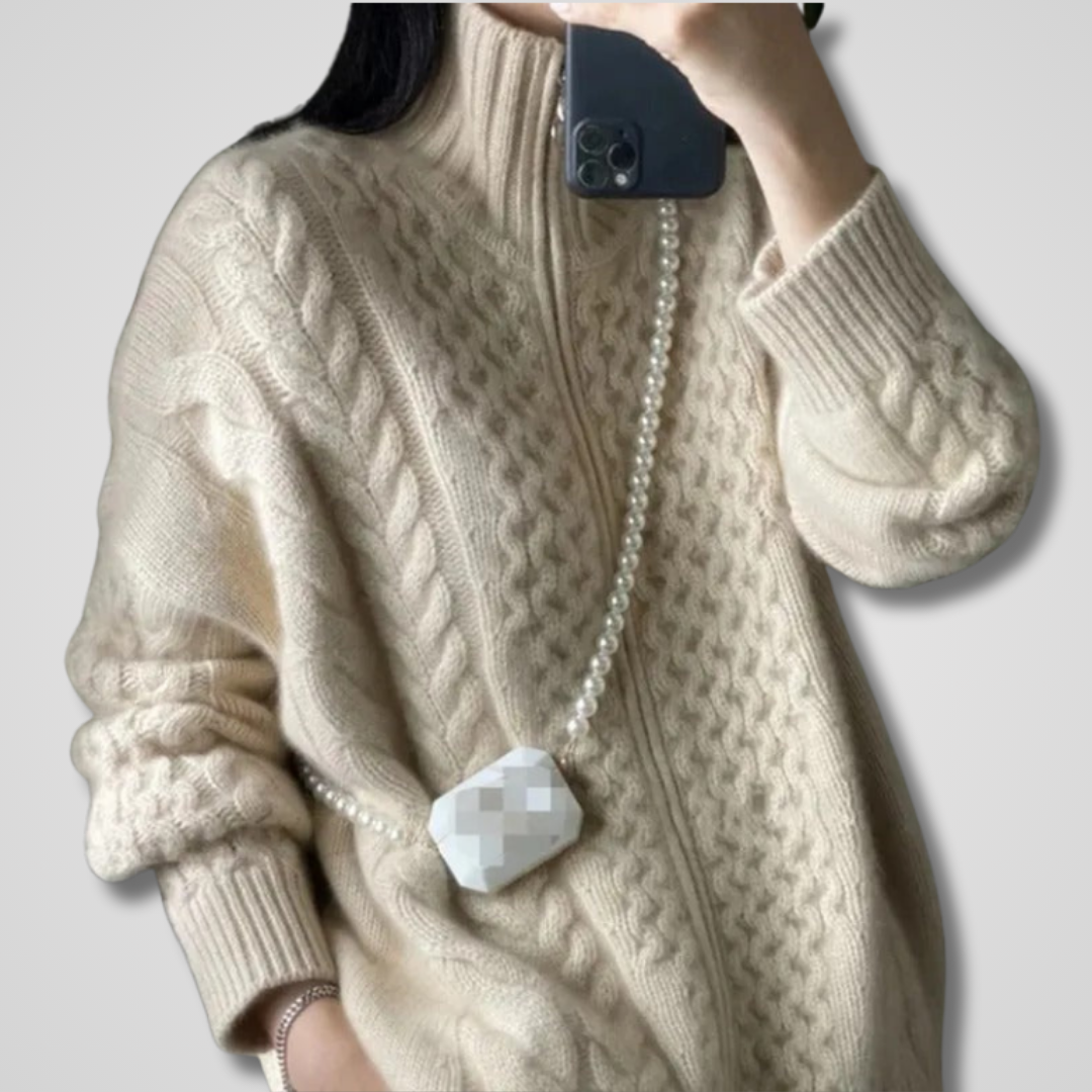 Margot | Eleganter Zopfmuster-Cardigan mit Lockerer Passform